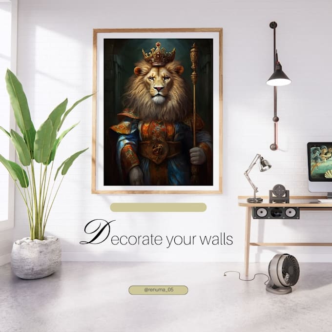 create modern and realistic wall art and mug mockups