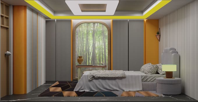 Create 3d model and render interior design by Interior_hut | Fiverr