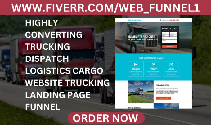 design trucking dispatch logistics website cargo website trucking landing page