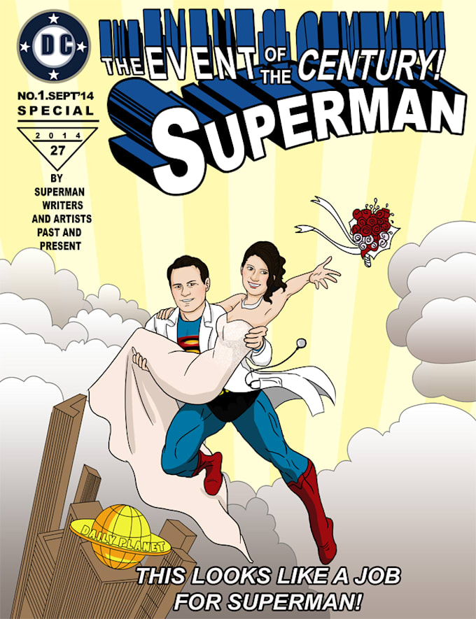 draw your wedding photo as a comic style