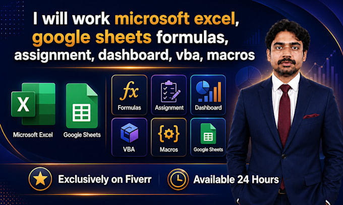 work microsoft excel, google sheets formulas, assignment, dashboard, vba, macros