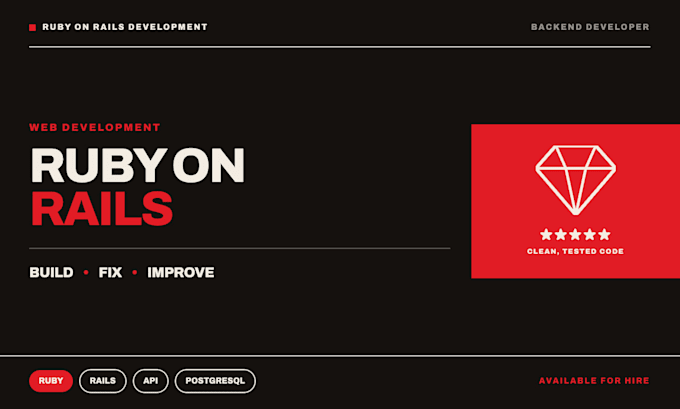 develop, fix, or customize your ruby on rails application