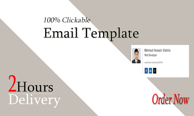 create HTML gmail signature or clickable signature outlook signature