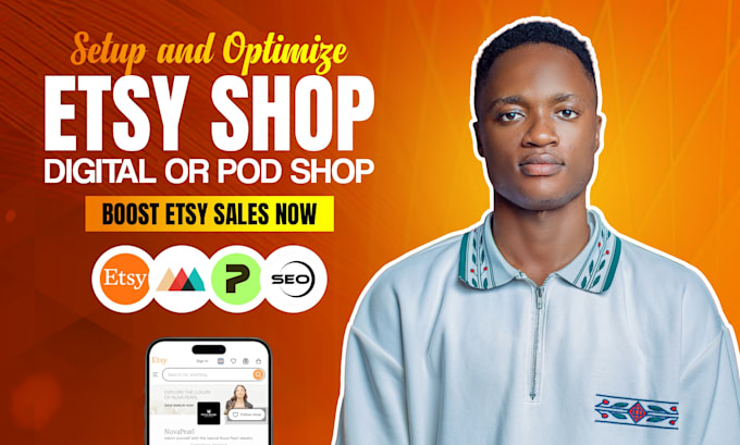 Setup and optimize etsy shop for etsy digital product or print on ...
