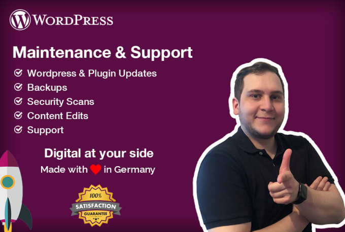 monthly wordpress maintenance and support and technical help