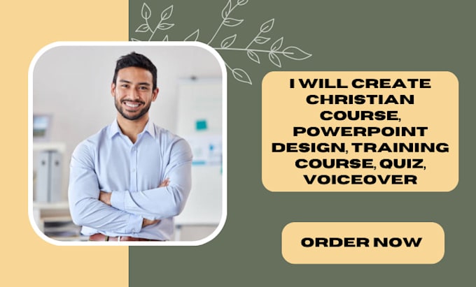 Create christian course, powerpoint design, training course, quiz ...