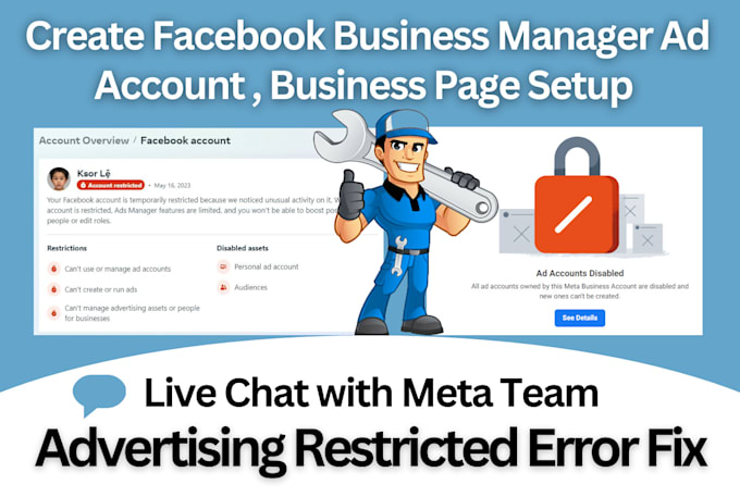 create or fix facebook business manager and ads account
