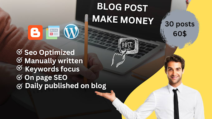 do 30 seo blog post writing , article writing, make money