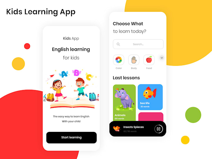 Create kid learning app, educational app, learning game app by Vitus
