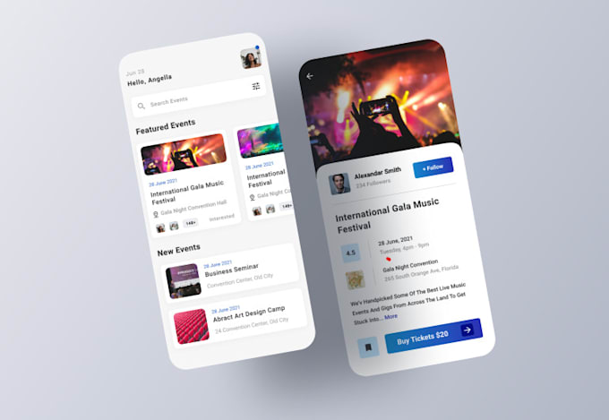 event booking app, ticket booking app, conference app, live streaming app