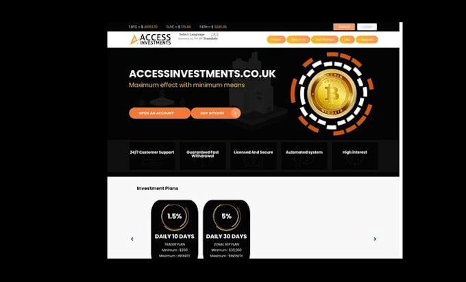 create your any investment website