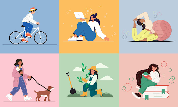 create custom flat design illustration
