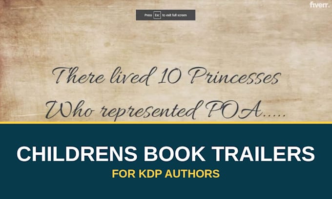 create a childrens book trailer video for kdp authors
