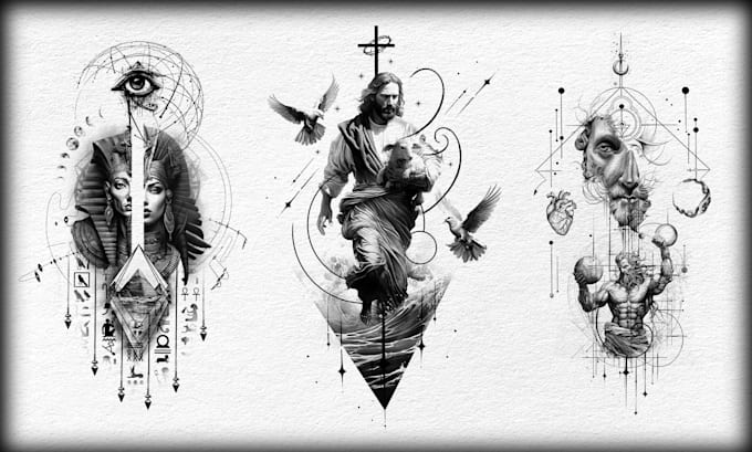create unique custom geometric tattoo design