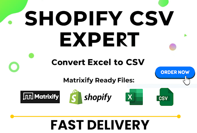 convert excel or vendor file to shopify csv or matrixify import format