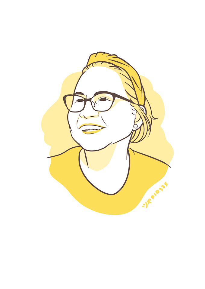 create monochromatic line art portrait