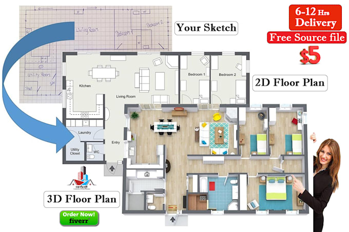 Create high quality 3d floor plans and architectural designs in 6 hrs ...