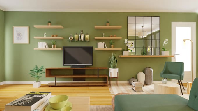 design 2d 3d floor plan, interior rendering with floorplanner or archicad