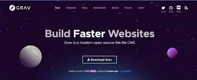 design and develop an amazing responsive grav cms website