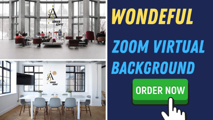 Design fully customized zoom virtual background by Storebuildersoh | Fiverr