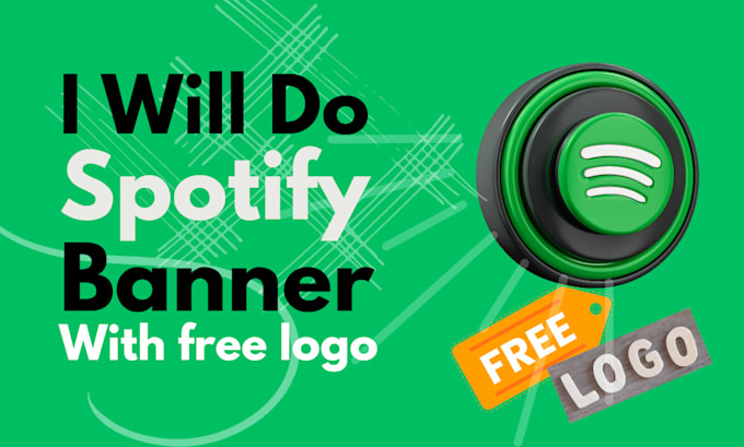 do eye catching spotify and soundcloud banner with free logo
