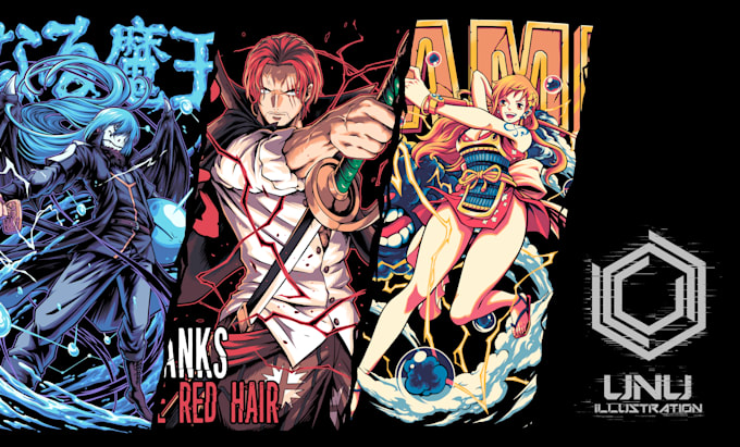 costum anime design for your t shirt or merchandise