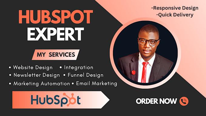 design hubspot website, hubspot funnel, webinar, newsletter, and automation