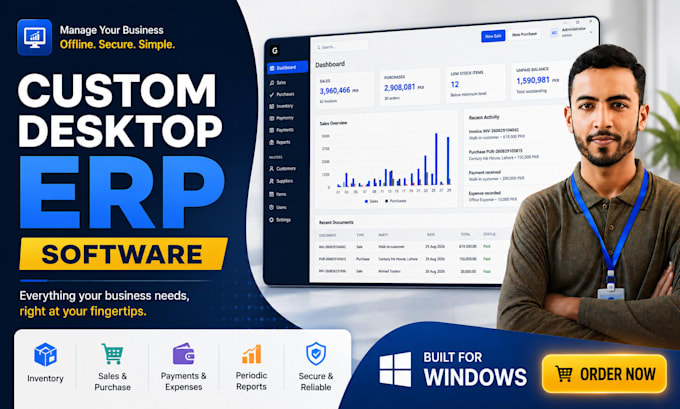 develop custom windows desktop erp software