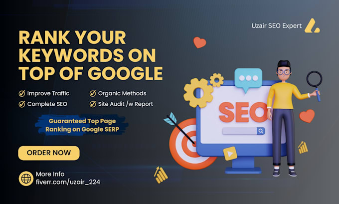 rank keywords organically on google top position