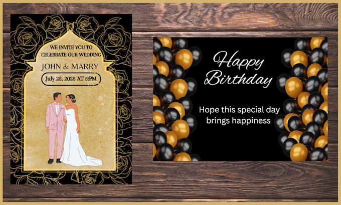 design invitation card or marriage, birthday and many more