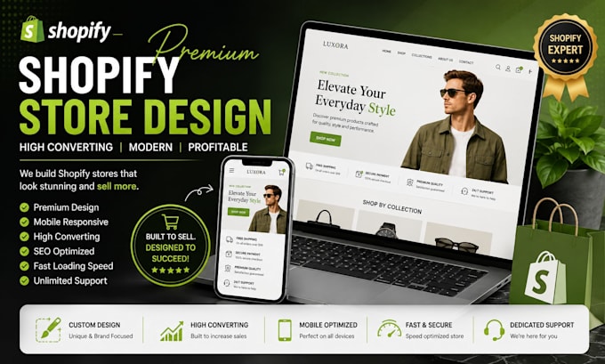 design a luxury shopify store website for your brand