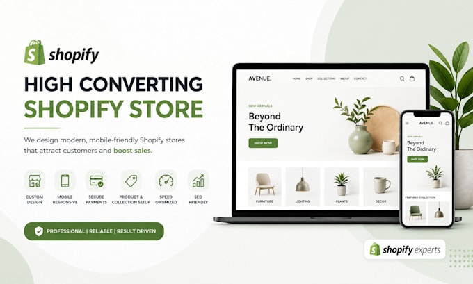 design or redesign high converting shopify website store