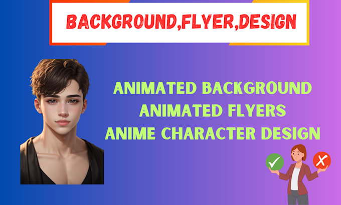 create animated background, animated flyer and ai avatar design