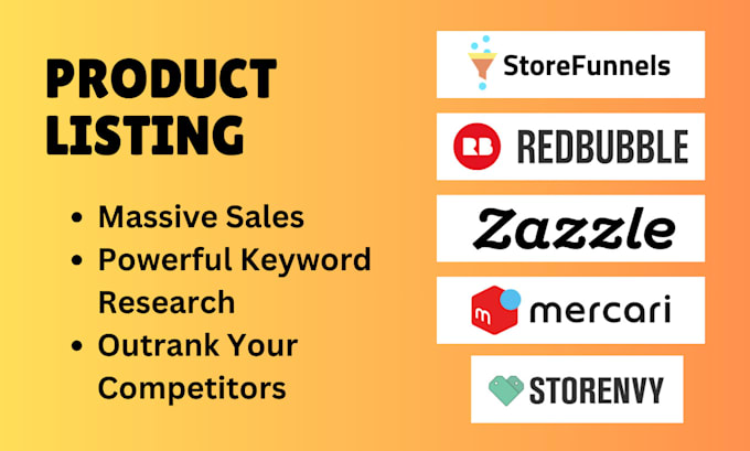crosslist or product listing on mercari zazzle redbubble storenvy storefunnel
