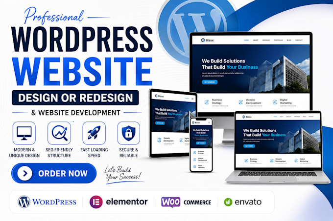 design or redesign wordpress website with elementor pro