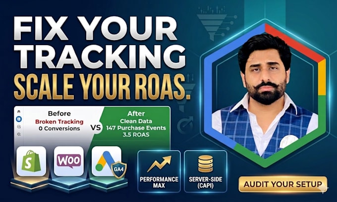setup or fix google ads conversion tracking with ga4 and GTM