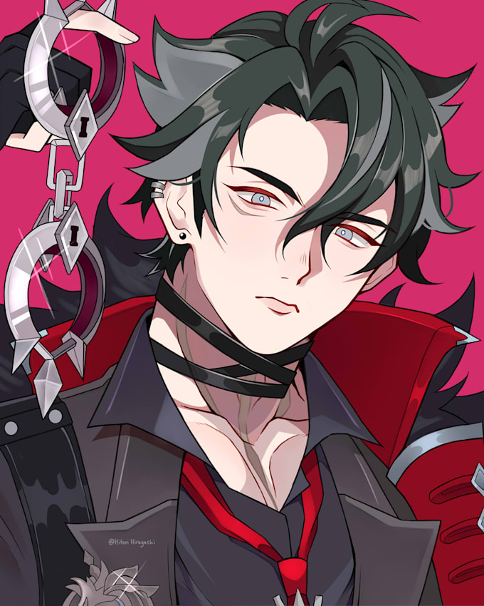 draw digital art commission half body in anime style