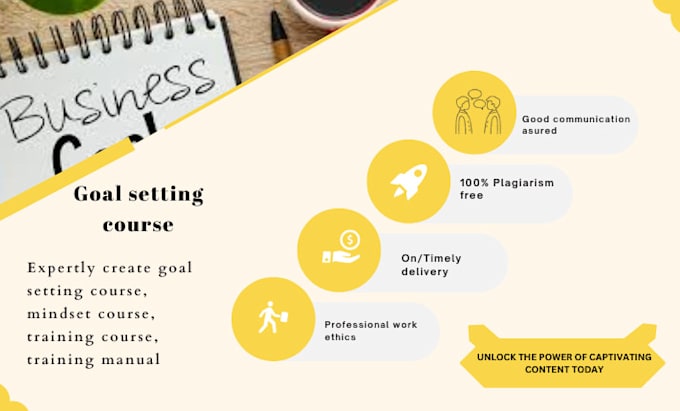 create goal setting course, mindset course, training course, training manual