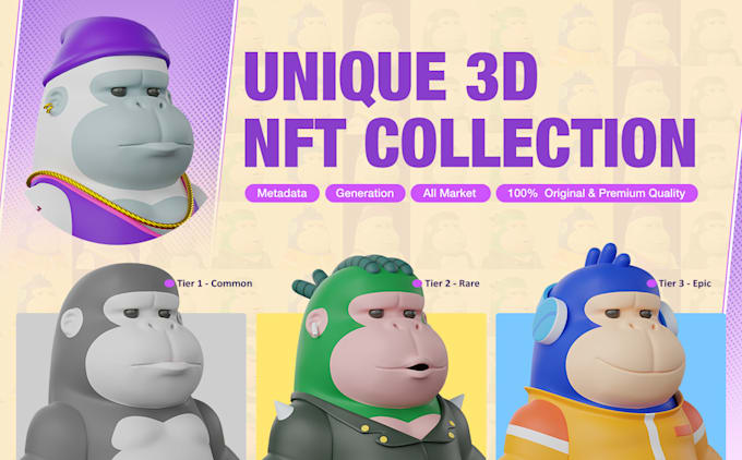 create custom 3d nft art exclusively with traits in 3d models
