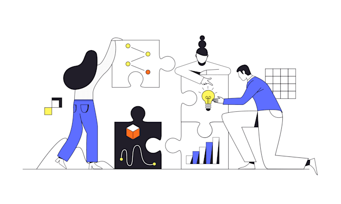 make line art illustrations for digital and print projects