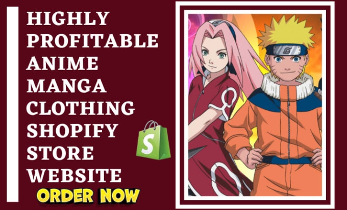 Design highly profitable anime shopify anime clothing store manga