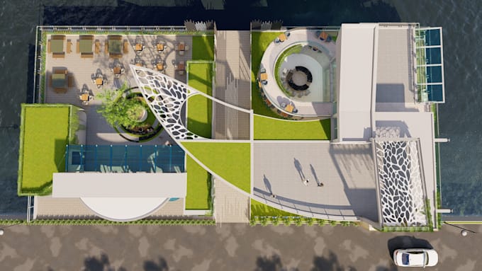 do pavilion design and animation rendering