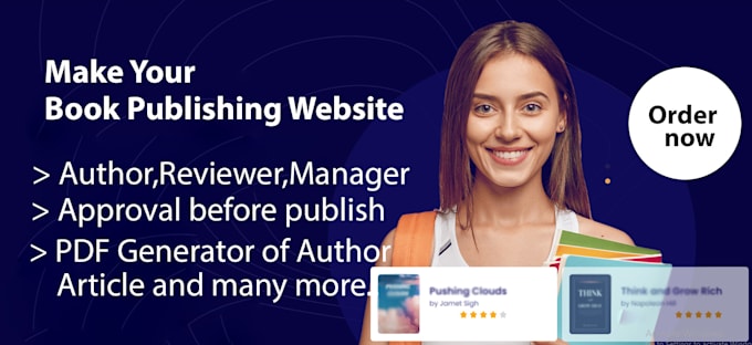 develop journal article and book publisher website