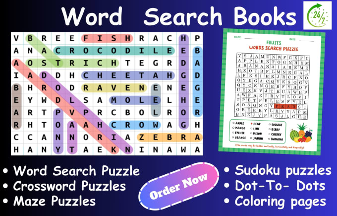 Design sudoku word search crossword maze puzzle book cover for amazon