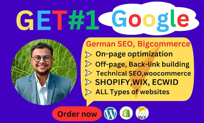 do german site, bigcommerce store, full SEO, laravel, shopify wix ecwid