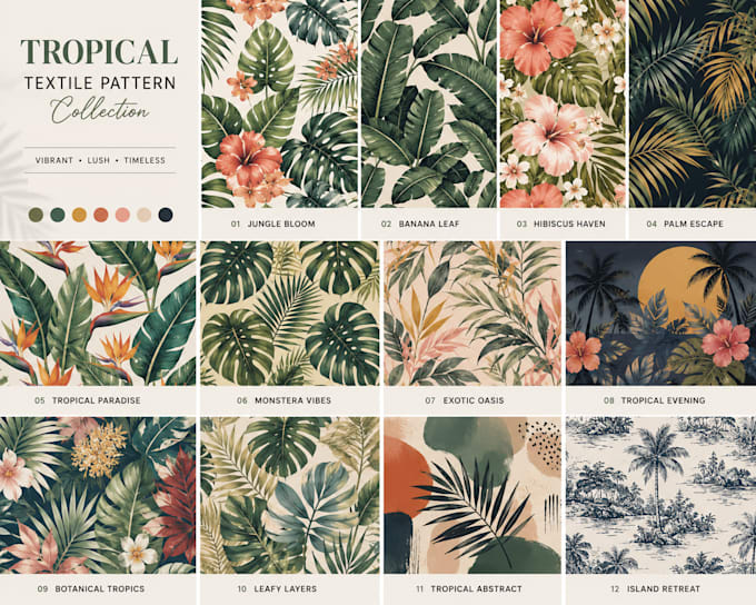 design unique seamless tropical patterns and prints
