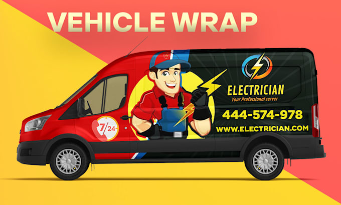 do eye catching vehicle wrap, creative van wrap, car wrap with print ready files