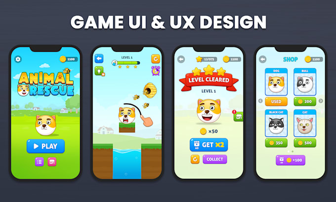 Create high quality mobile game ui ux design by Nayan_pandav | Fiverr