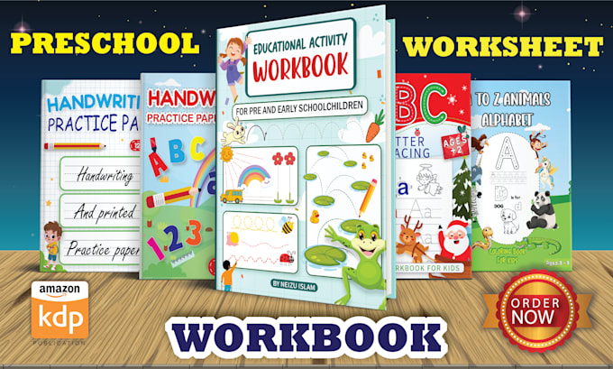 do preschool workbook with educational activity and worksheet for kdp