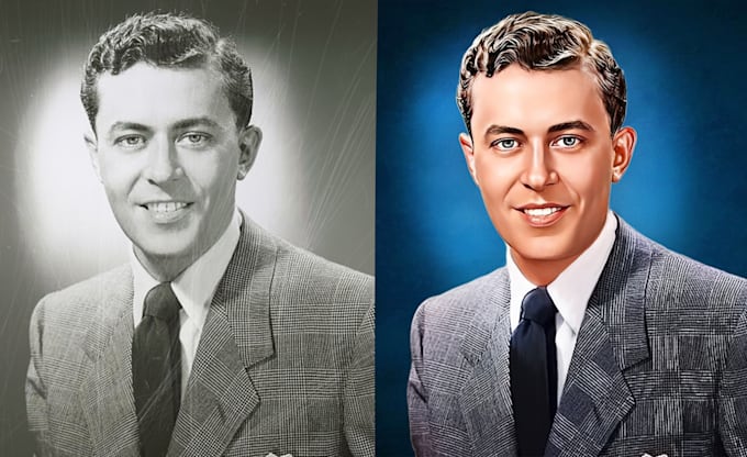 upscale low quality and colorize your old photo into digital painting